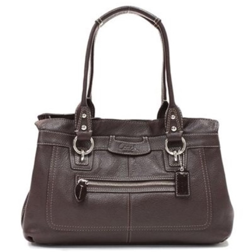 Authentic chocolate brown leather handbag